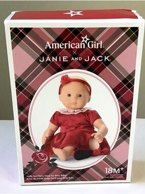 EMPTY BOX ONLY for American Girl Bitty Baby Janie & Jack Red Party Dress